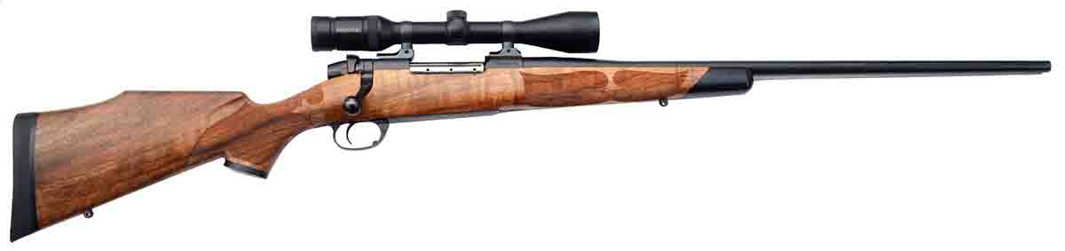 A Weatherby Safari-grade in 270 Weatherby, built in 2012. The Safari grade manages to combine distinctive features such as the extreme Monte Carlo and overall Weatherby lines with subdued walnut and ebony fittings. A beautiful rifle to the eye of any but the most determined traditionalist.